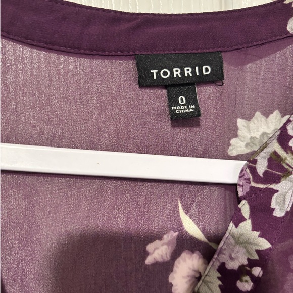 Floral Purple Sheer Top - Picture 4 of 5